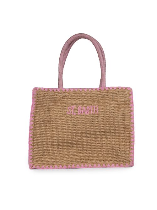 Borsa Vivian Juta beige con ricamo Shopping Addicted Mc2 Saint Barth | VIVIAN MID JUTE00155H SHOP 1221 EMB